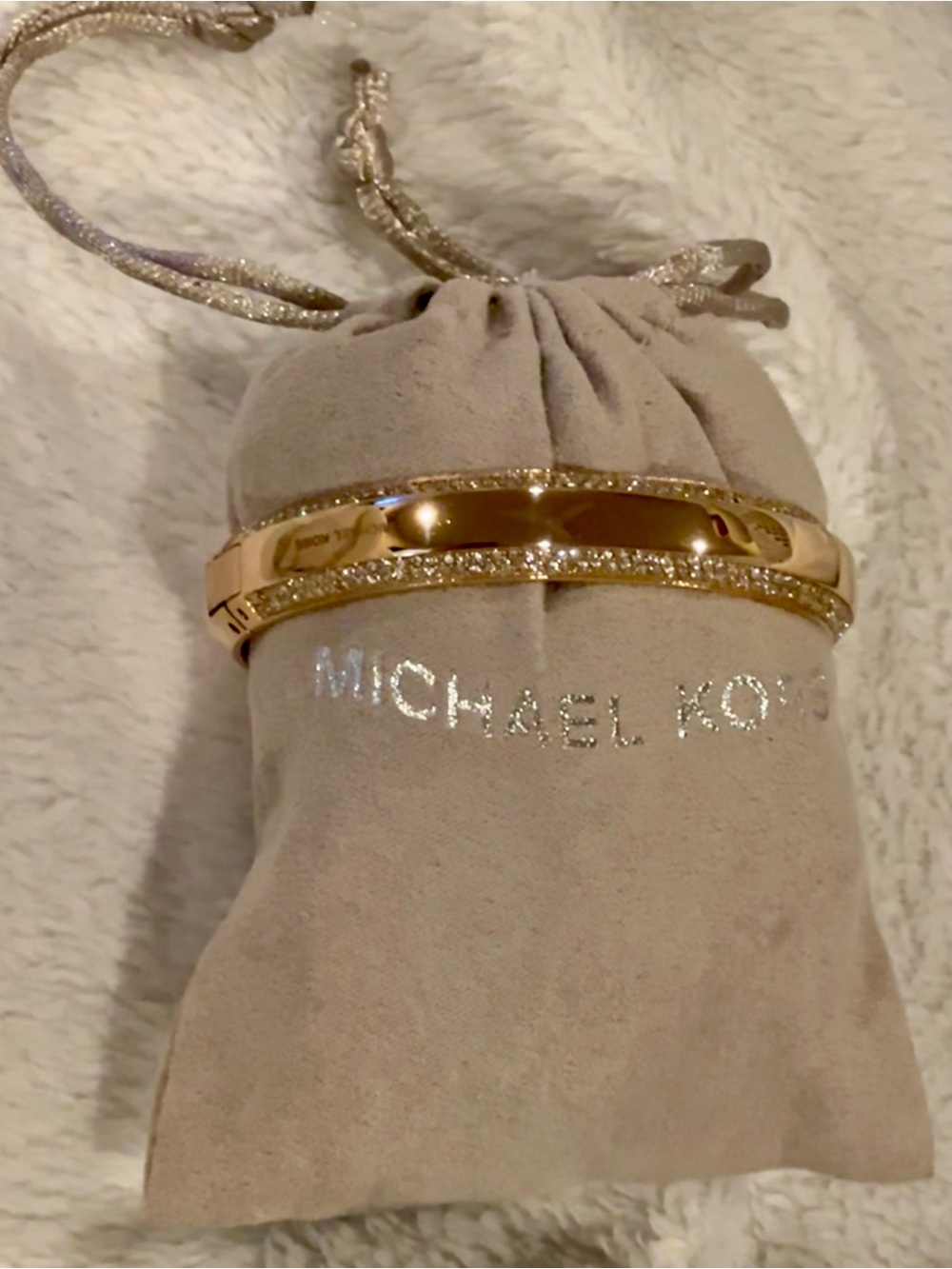 New - Michael Kors Gold Bangle Bracelet with Pave’ style Crystals. Never worn. - Picture 4 of 7